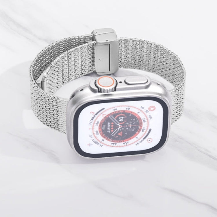 For Apple Watch 38mm Magnetic Buckle Herringbone Mesh Metal Watch Band(Starlight) - Watch Bands by PMC TechLife | Online Shopping South Africa | PMC TechLife