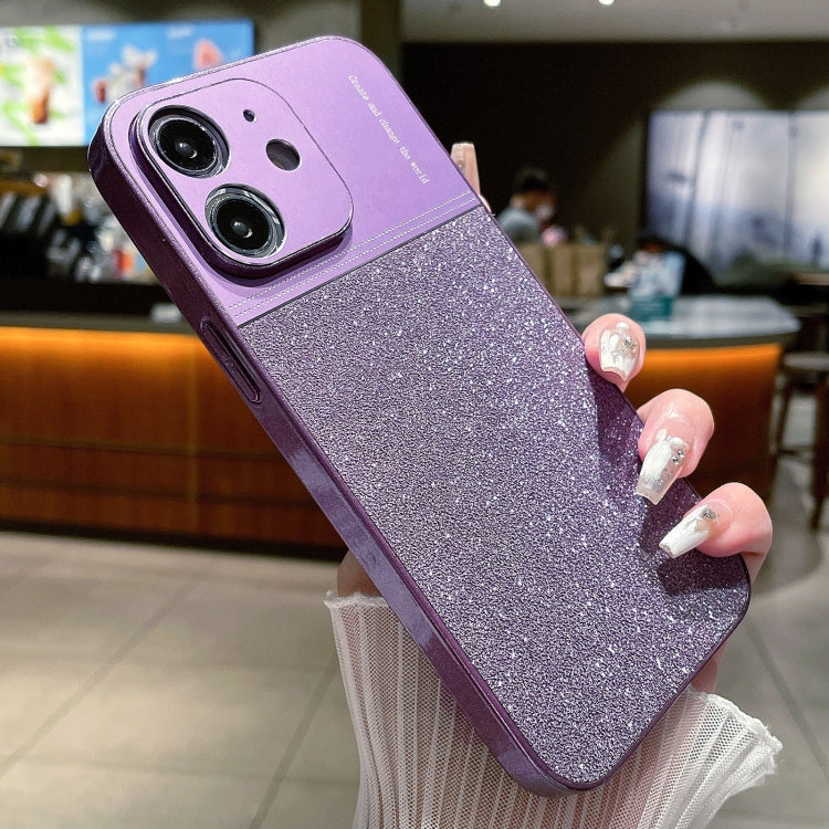 For iPhone 12 Metallic Glitter Powder Shockproof Phone Case(Purple) - iPhone 12 / 12 Pro Cases by PMC Jewellery | Online Shopping South Africa | PMC Jewellery