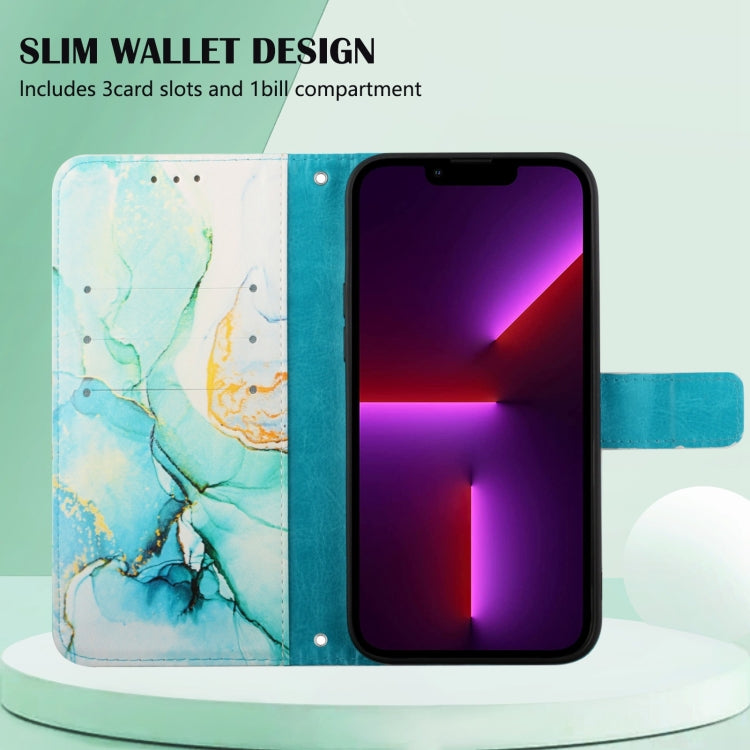 For iPhone 15 Pro Max PT003 Marble Pattern Flip Leather Phone Case(Green) - free shipping - PMC TechLife - Order now!