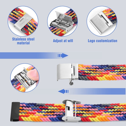 18mm Nylon Braided Metal Buckle Watch Band(Rainbow) - Watch Bands by PMC Jewellery | Online Shopping South Africa | PMC Jewellery