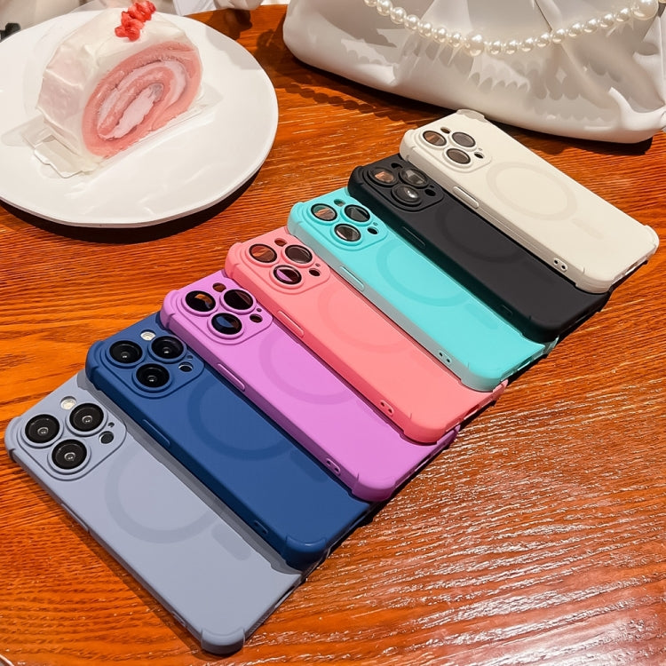 For iPhone 12 Four Corner Shockproof Skin Feel MagSafe Magnetic Phone Case(Purple) - free shipping - PMC TechLife - Order now!