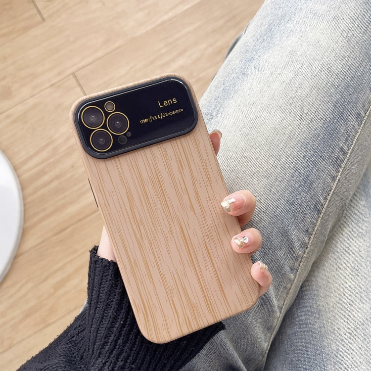 For iPhone 13 Pro Wood Grain TPU Phone Case with Lens Film(Khaki) - iPhone 13 Pro Cases by PMC TechLife | Online Shopping South Africa | PMC TechLife