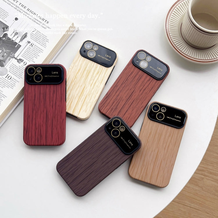 For iPhone 11 Pro Max Wood Grain TPU Phone Case with Lens Film(Red) - iPhone 11 Pro Max Cases by PMC TechLife | Online Shopping South Africa | PMC TechLife