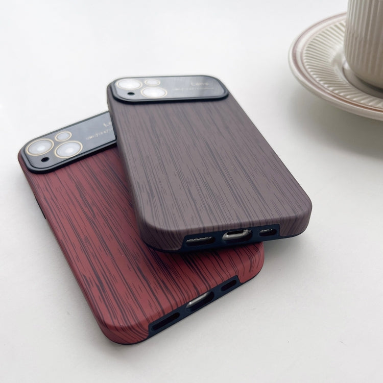 For iPhone 11 Pro Wood Grain TPU Phone Case with Lens Film(Khaki) - iPhone 11 Pro Cases by PMC Jewellery | Online Shopping South Africa | PMC Jewellery