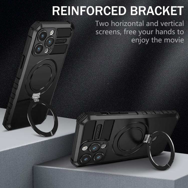 For iPhone 15 Pro MagSafe Magnetic Holder Phone Case(Black) - free shipping - PMC TechLife - Order now!