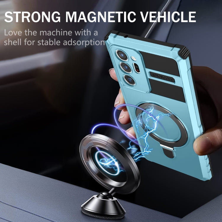 For Samsung Galaxy Note20 Ultra MagSafe Magnetic Holder Phone Case(Light Blue) - Galaxy Note20 Ultra Cases by PMC TechLife | Online Shopping South Africa | PMC TechLife