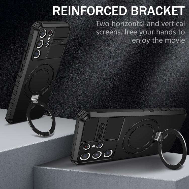 For Samsung Galaxy S21 Ultra 5G MagSafe Magnetic Holder Phone Case(Black) - free shipping - PMC TechLife - Order now!