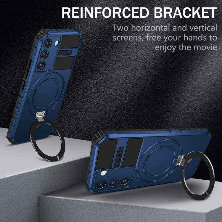 For Samsung Galaxy S22+ 5G MagSafe Magnetic Holder Phone Case(Blue) - Galaxy S22+ 5G Cases by PMC TechLife | Online Shopping South Africa | PMC TechLife | Buy Now Pay Later Mobicred