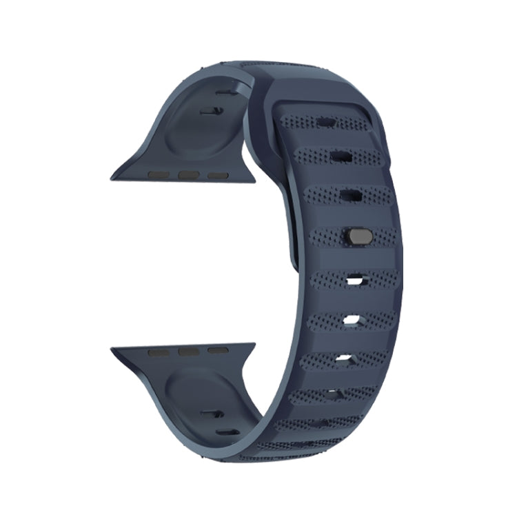For Apple Watch 8 41mm Dot Texture Fluororubber Watch Band(Midnight Blue) - Watch Bands by PMC TechLife | Online Shopping South Africa | PMC TechLife