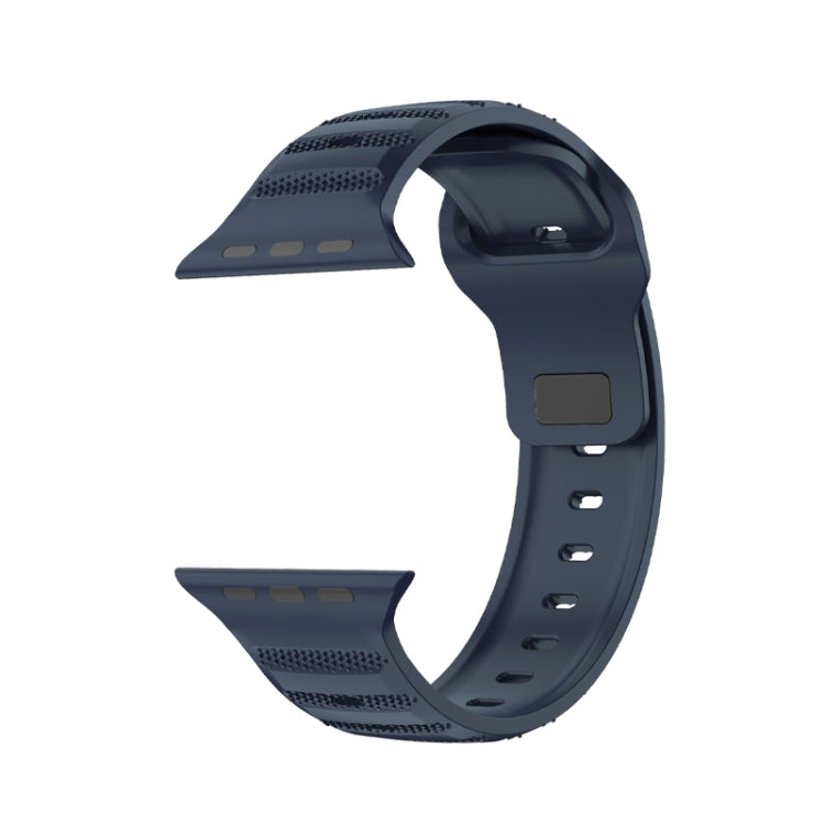 For Apple Watch SE 2022 40mm Dot Texture Fluororubber Watch Band(Midnight Blue) - Watch Bands by PMC TechLife | Online Shopping South Africa | PMC TechLife