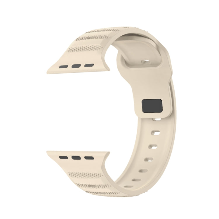 For Apple Watch SE 2022 40mm Dot Texture Fluororubber Watch Band(Starlight) - Watch Bands by PMC TechLife | Online Shopping South Africa | PMC TechLife
