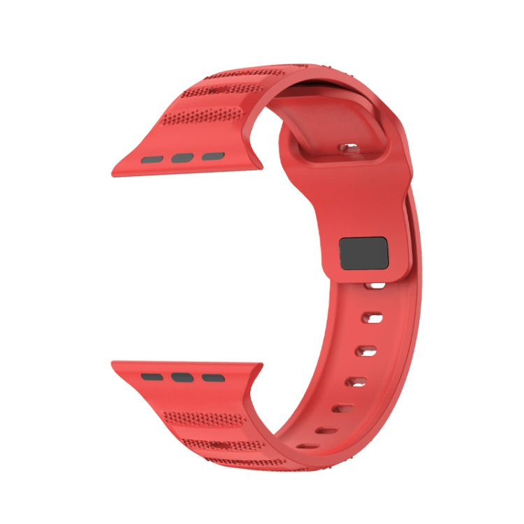 For Apple Watch 7 41mm Dot Texture Fluororubber Watch Band(Red) - Watch Bands by PMC TechLife | Online Shopping South Africa | PMC TechLife