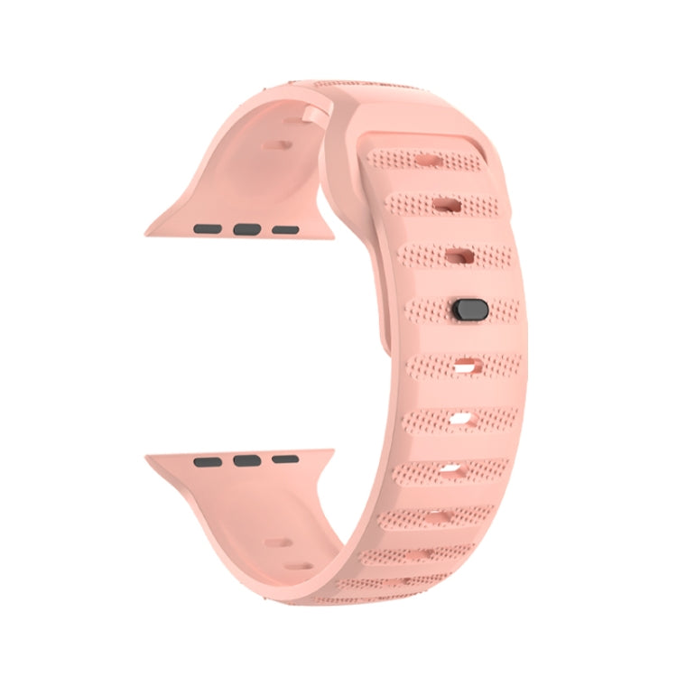 For Apple Watch 7 45mm Dot Texture Fluororubber Watch Band(Nebula Pink) - Watch Bands by PMC TechLife | Online Shopping South Africa | PMC TechLife