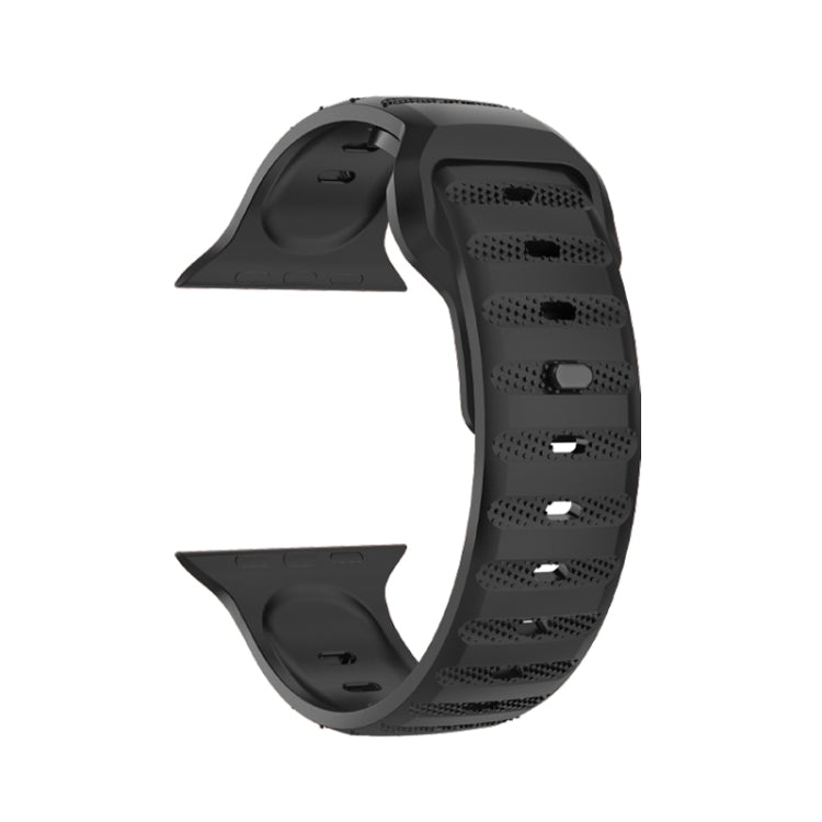 For Apple Watch SE 40mm Dot Texture Fluororubber Watch Band(Black) - Watch Bands by PMC TechLife | Online Shopping South Africa | PMC TechLife