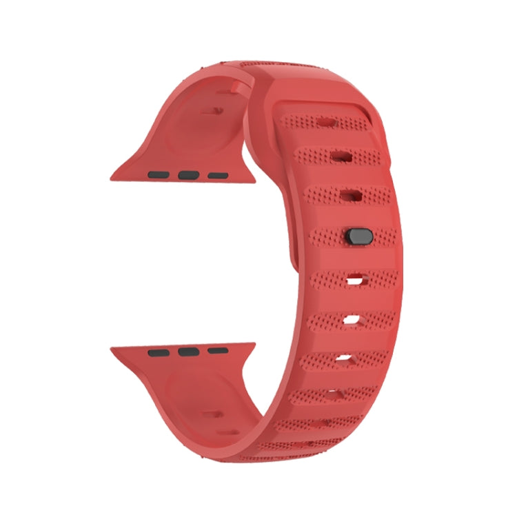 For Apple Watch 2 38mm Dot Texture Fluororubber Watch Band(Red) - Watch Bands by PMC TechLife | Online Shopping South Africa | PMC TechLife