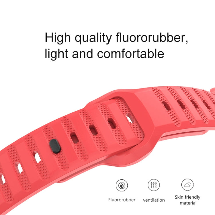 For Apple Watch 7 45mm Dot Texture Fluororubber Watch Band(Nebula Pink) - Watch Bands by PMC TechLife | Online Shopping South Africa | PMC TechLife