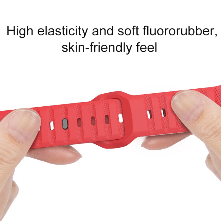 For Apple Watch 6 44mm Dot Texture Fluororubber Watch Band(Nebula Pink) - Watch Bands by PMC TechLife | Online Shopping South Africa | PMC TechLife