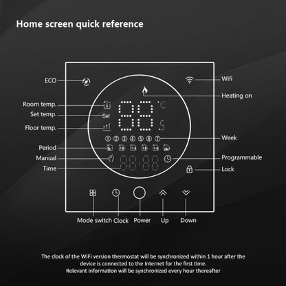 BHT-008GBL 95-240V AC 16A Smart Home Electric Heating LED Thermostat Without WiFi(White) - Thermostat & Thermometer by PMC Jewellery | Online Shopping South Africa | PMC Jewellery