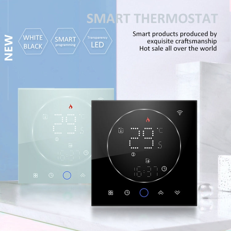BHT-008GCL 95-240V AC 5A Smart Home Boiler Heating LED Thermostat Without WiFi(White) - Thermostat & Thermometer by PMC Jewellery | Online Shopping South Africa | PMC Jewellery