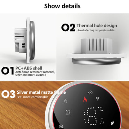 BHT-6001GALW 95-240V AC 5A Smart Round Thermostat Water Heating LED Thermostat With WiFi(Black) - Thermostat & Thermometer by PMC Jewellery | Online Shopping South Africa | PMC Jewellery