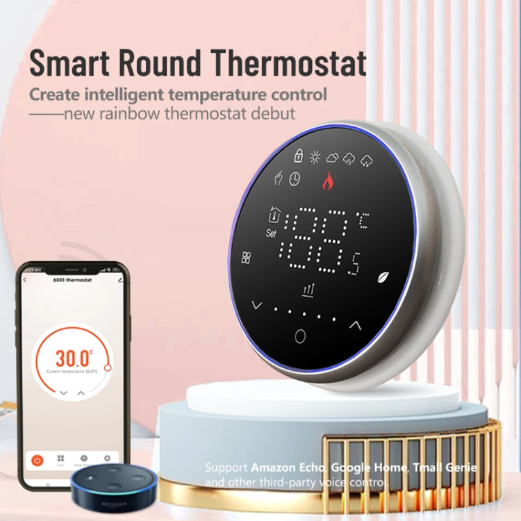 BHT-6001GAL 95-240V AC 5A Smart Round Thermostat Water Heating LED Thermostat Without WiFi(Black) - Thermostat & Thermometer by PMC Jewellery | Online Shopping South Africa | PMC Jewellery