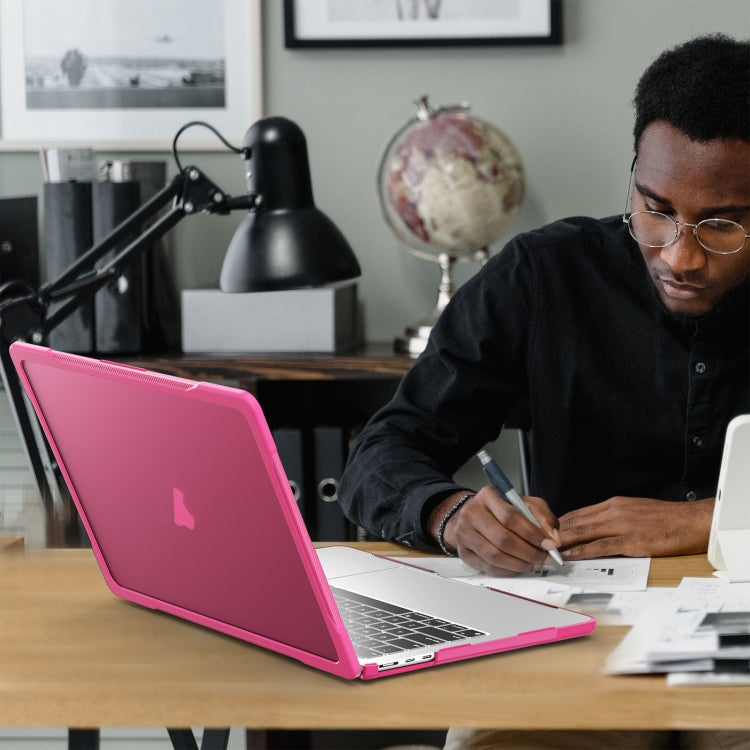 For MacBook Air 13.6 inch A2681 2022 Translucent Laptop Protective Case(Rose Red) - MacBook Air Cases by PMC TechLife | Online Shopping South Africa | PMC TechLife