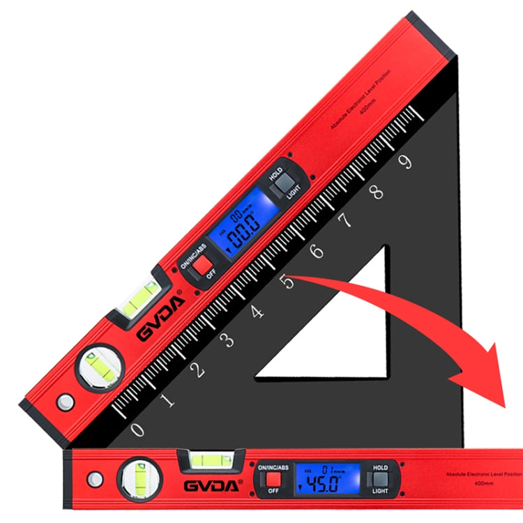 GVDA GD-H400M Digital Level 360 Measure Protractor Level Ruler(Red) - free shipping - PMC TechLife - Order now!