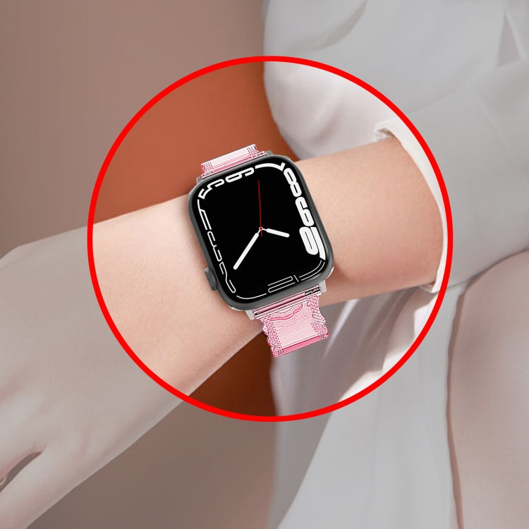 For Apple Watch 2 38mm Diamond Texture Lace Clear TPU Watch Band(Blue) - Watch Bands by PMC TechLife | Online Shopping South Africa | PMC TechLife