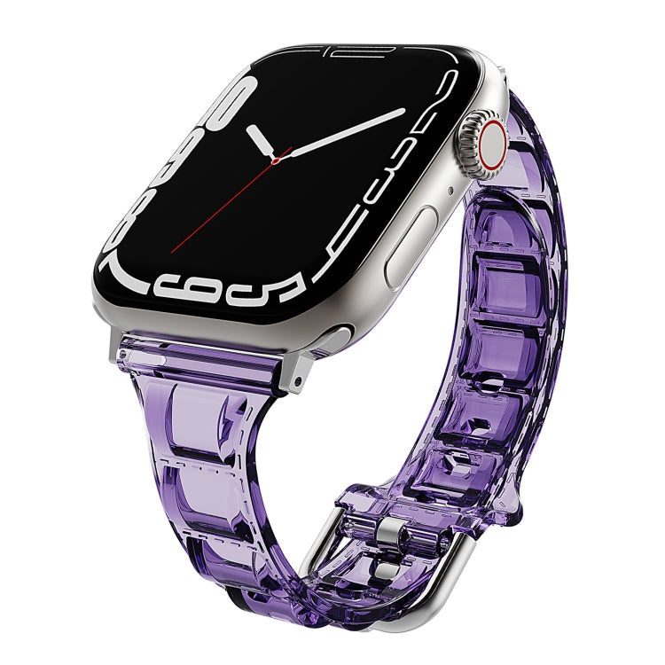 For Apple Watch 8 41mm Cube Airbag Clear TPU Watch Band(Pink) - Watch Bands by PMC TechLife | Online Shopping South Africa | PMC TechLife