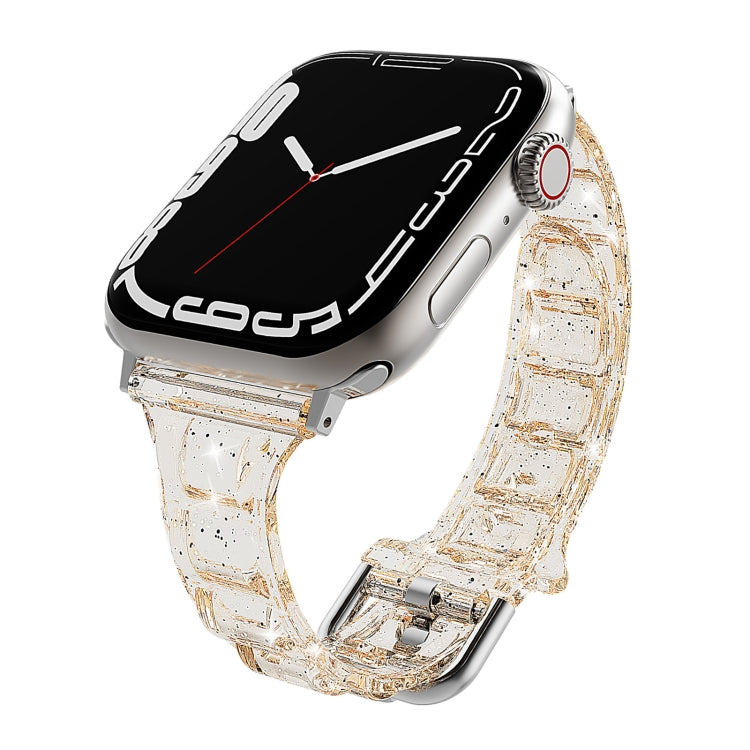 For Apple Watch 5 44mm Cube Airbag Clear TPU Watch Band(Gold) - Watch Bands by PMC TechLife | Online Shopping South Africa | PMC TechLife