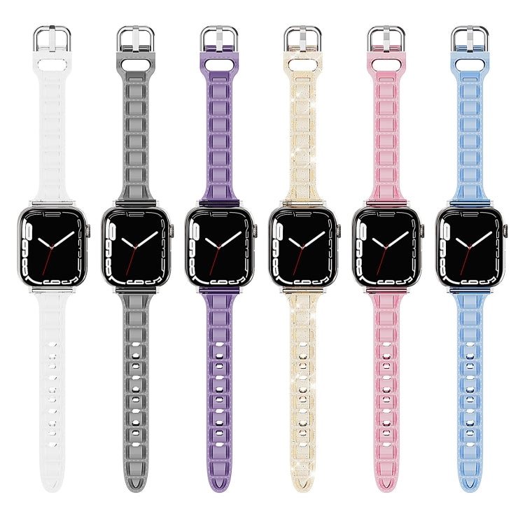 For Apple Watch 3 38mm Cube Airbag Clear TPU Watch Band(Blue) - Watch Bands by PMC TechLife | Online Shopping South Africa | PMC TechLife