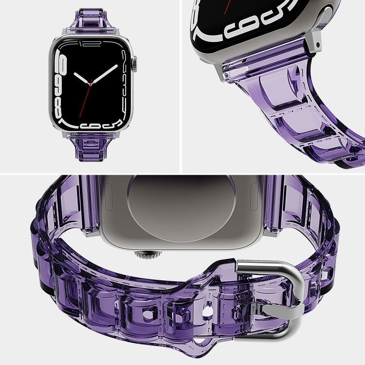 For Apple Watch 6 44mm Cube Airbag Clear TPU Watch Band(Pink) - Watch Bands by PMC TechLife | Online Shopping South Africa | PMC TechLife