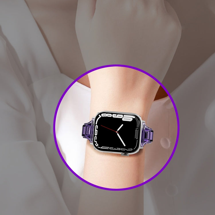 For Apple Watch 7 41mm Cube Airbag Clear TPU Watch Band(Red) - Watch Bands by PMC TechLife | Online Shopping South Africa | PMC TechLife