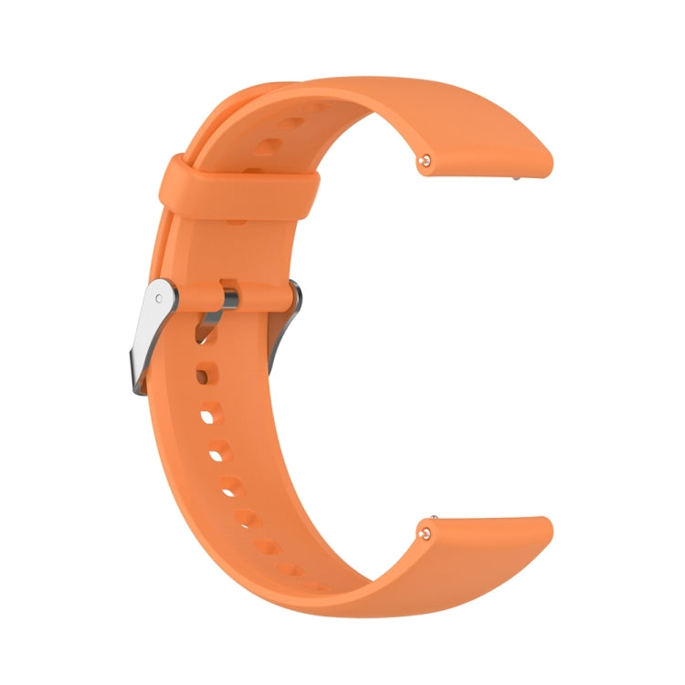 For Huawei Watch 4 / Watch 4 Pro Solid Color Silicone Stainless Steel Silver Buckle Watch Band(Orange) - Watch Bands by PMC Jewellery | Online Shopping South Africa | PMC Jewellery