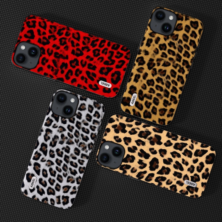 For iPhone 14 Plus ABEEL Black Edge Leopard Phone Case(Silver Leopard) - iPhone 14 Plus Cases by PMC Jewellery | Online Shopping South Africa | PMC Jewellery