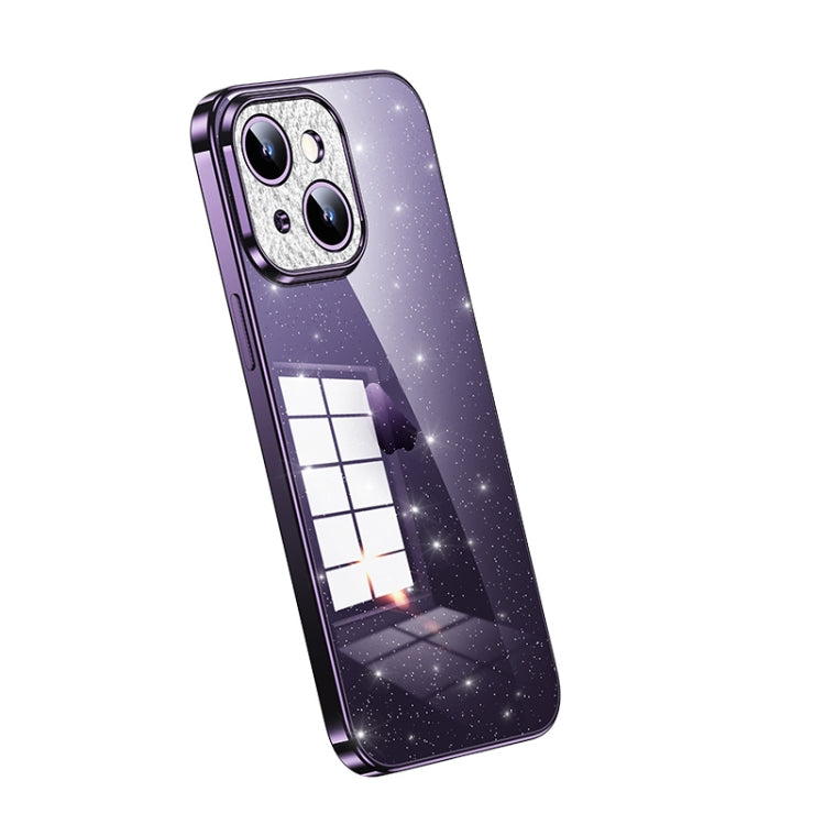For iPhone 14 SULADA Electroplated Transparent Glittery TPU Phone Case(Purple) - free shipping - PMC TechLife - Order now!