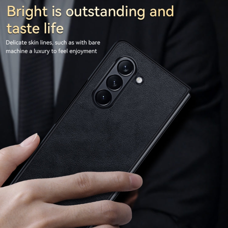 For Samsung Galaxy Z Fold5 SULADA Shockproof TPU + Handmade Leather Phone Case(Green) - Galaxy Z Fold5 Cases by SULADA | Online Shopping South Africa | PMC TechLife | Buy Now Pay Later Mobicred
