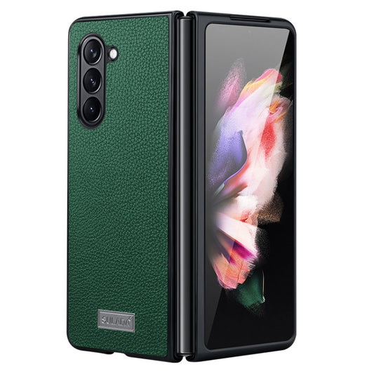 For Samsung Galaxy Z Fold5 SULADA Shockproof TPU + Litchi Texture Leather Phone Case(Green) - Galaxy Z Fold5 Cases by SULADA | Online Shopping South Africa | PMC Jewellery
