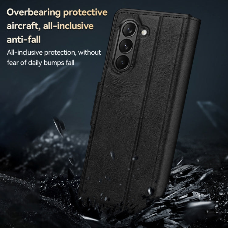 For Samsung Galaxy Z Fold5 SULADA All-inclusive Magnetic Snap Flip Leather Phone Case(Brown) - free shipping - PMC TechLife - Order now!