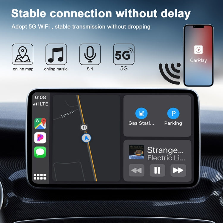 USB + USB-C / Type-C Wired to Wireless Carplay Adapter for iPhone(White) - free shipping - PMC TechLife - Order now!
