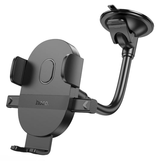hoco H20 Mighty One-button Windshield Car Holder(Black) - Car Holders by hoco | Online Shopping South Africa | PMC Jewellery
