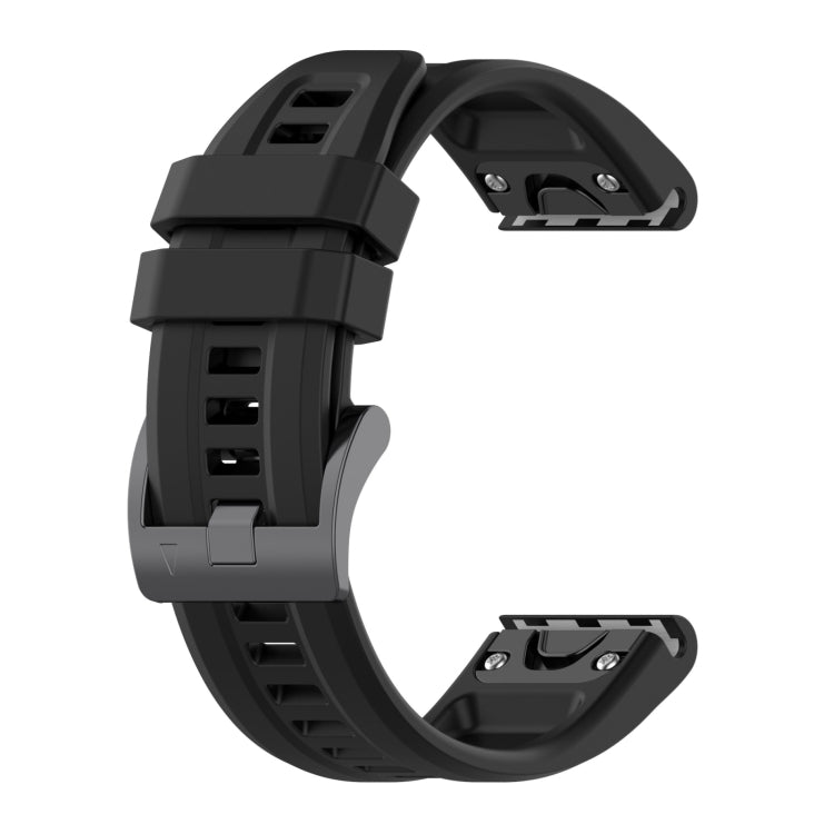 Compatible with Garmin Fenix 7S Pro 42mm Solid Color Silicone Watch Band(Black) - Watch Bands by PMC TechLife | Online Shopping South Africa | PMC TechLife | Buy Now Pay Later Mobicred