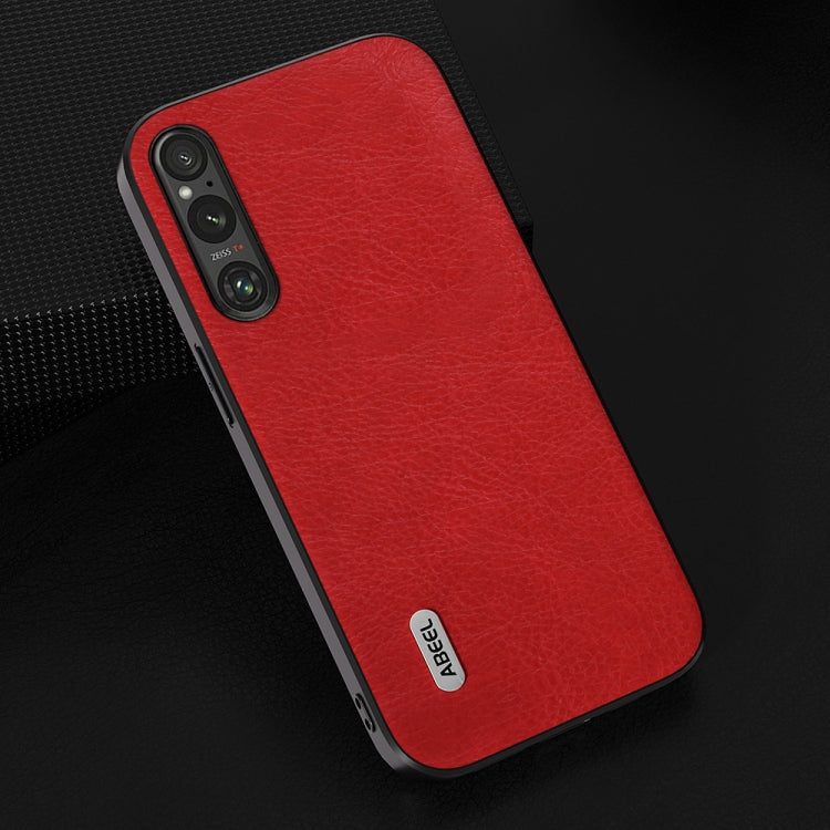 For Sony Xperia 1 V ABEEL Retro Litchi Texture PU Phone Case(Red) - Sony Cases by PMC Jewellery | Online Shopping South Africa | PMC Jewellery