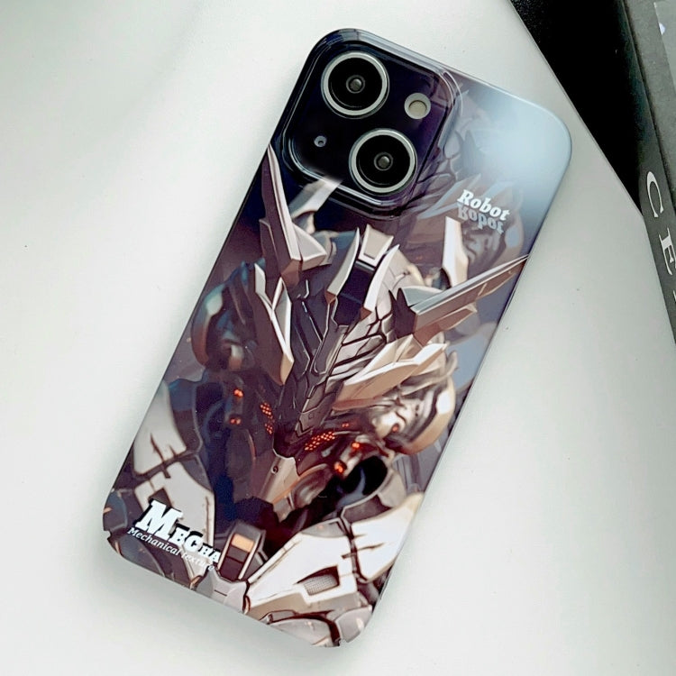 For iPhone 14 Painted Pattern Precise Hole PC Phone Case(Golden Robot) - iPhone 14 Cases by PMC TechLife | Online Shopping South Africa | PMC TechLife