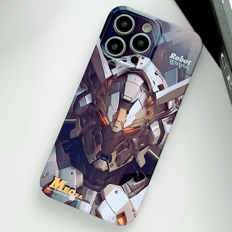 For iPhone 13 Pro Max Painted Pattern Precise Hole PC Phone Case(Grey Robot) - iPhone 13 Pro Max Cases by PMC TechLife | Online Shopping South Africa | PMC TechLife