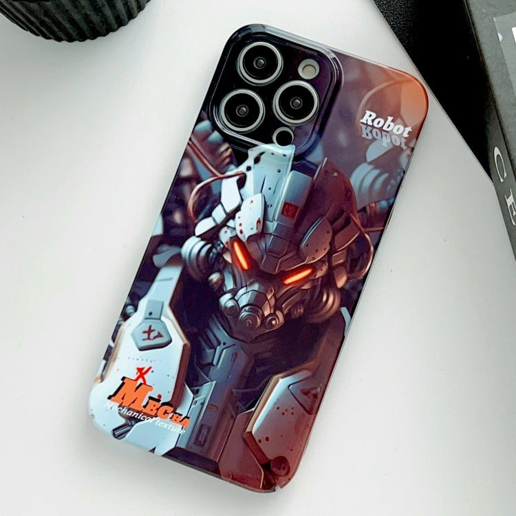 For iPhone 11 Pro Max Painted Pattern Precise Hole PC Phone Case(Orange Robot) - iPhone 11 Pro Max Cases by PMC Jewellery | Online Shopping South Africa | PMC Jewellery