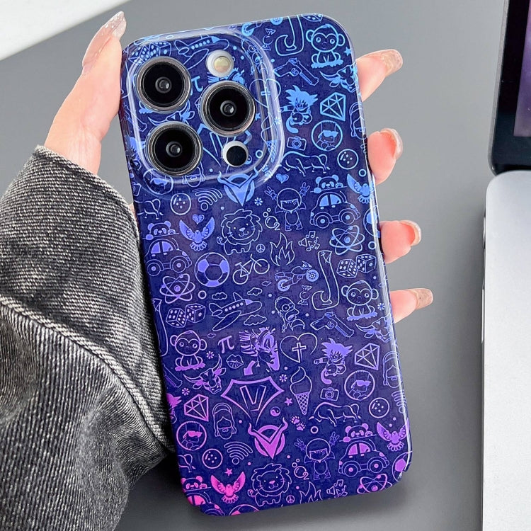 For iPhone 11 Pro Max Painted Pattern Precise Hole PC Phone Case(Red Blue Graffiti) - iPhone 11 Pro Max Cases by PMC Jewellery | Online Shopping South Africa | PMC Jewellery