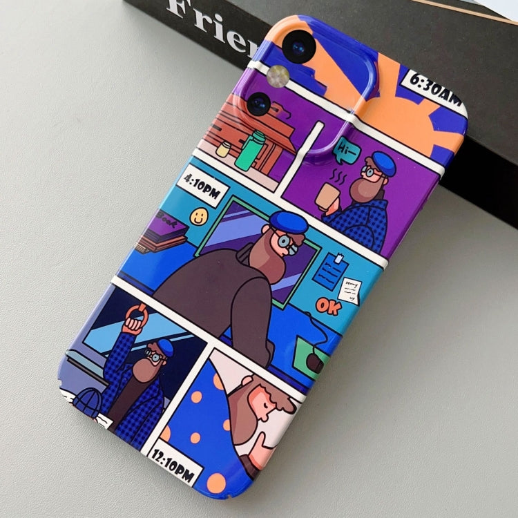 For iPhone X / XS Painted Pattern Precise Hole PC Phone Case(Working Uncle) - More iPhone Cases by PMC TechLife | Online Shopping South Africa | PMC TechLife
