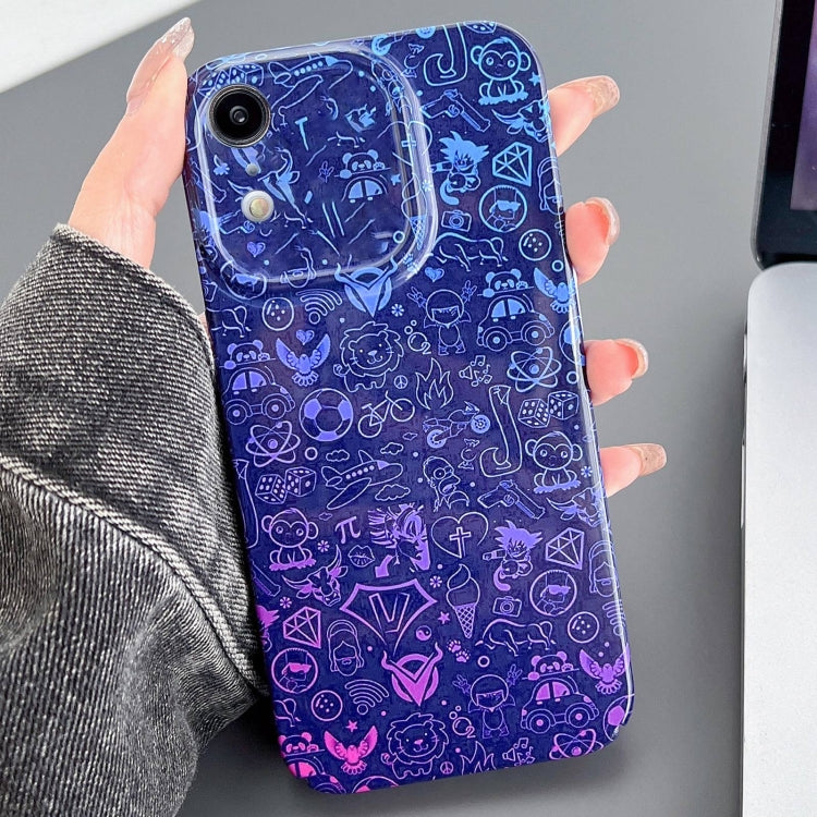 For iPhone XR Painted Pattern Precise Hole PC Phone Case(Red Blue Graffiti) - More iPhone Cases by PMC TechLife | Online Shopping South Africa | PMC TechLife