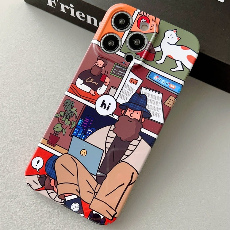 For iPhone 15 Pro Painted Pattern Precise Hole PC Phone Case(Holiday Uncle) - iPhone 15 Pro Cases by PMC TechLife | Online Shopping South Africa | PMC TechLife